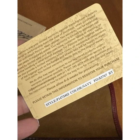 Patricia Nash Tartan Wool Navy W/ Red Leather Crossbody Bag NEW - Picture 11 of 12